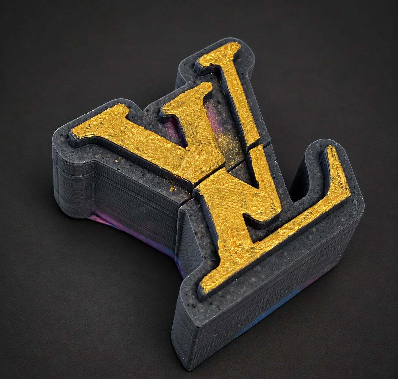 Gold & Charcoal Monogram, view 1